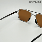 RawBare Polarized Feather Steel Shades - Clear Brown / RB2424 - RawBare