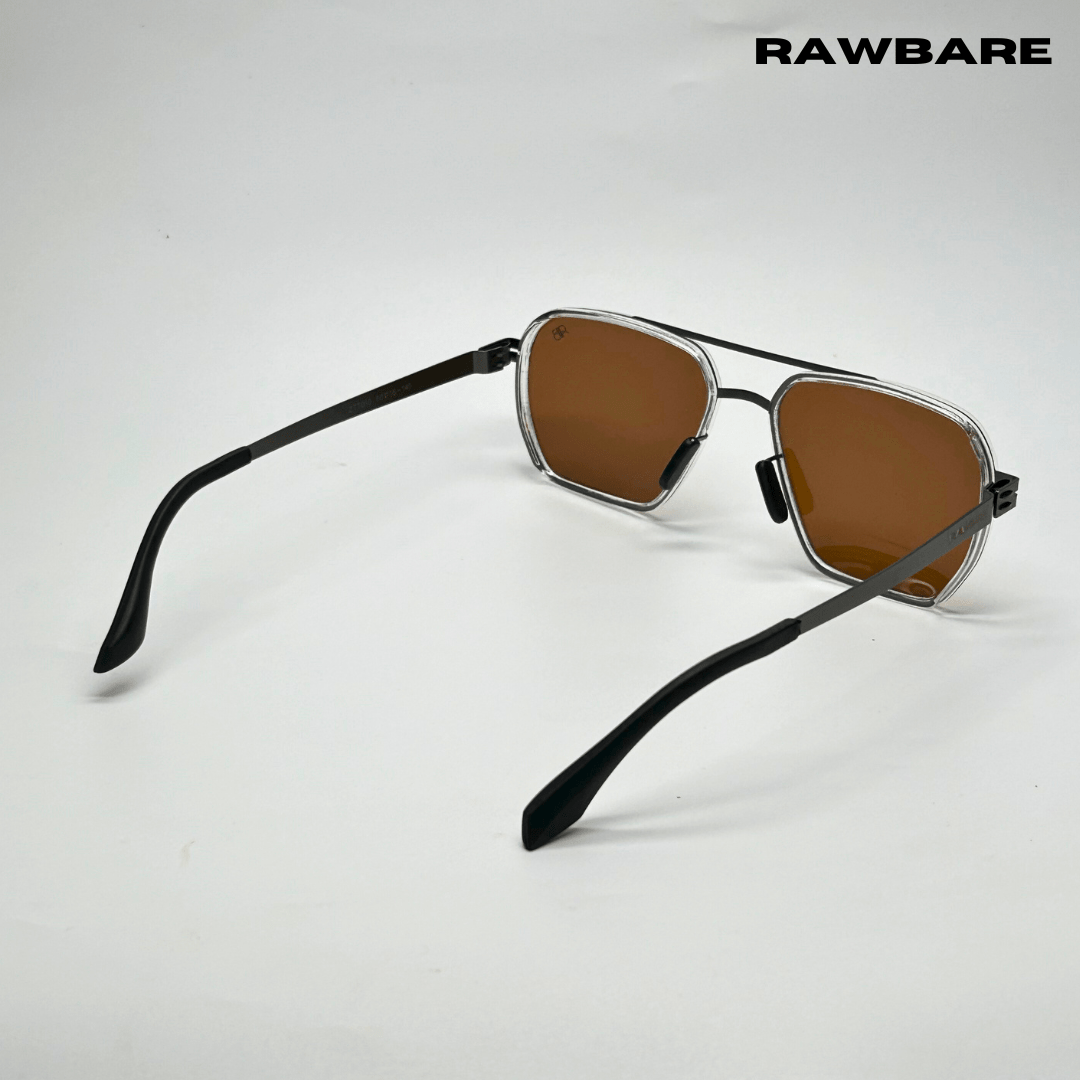 RawBare Polarized Feather Steel Shades - Clear Brown / RB2424 - RawBare