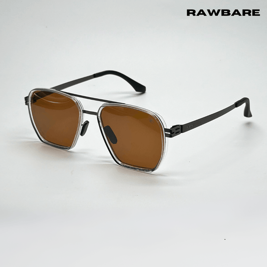 RawBare Polarized Feather Steel Shades - Clear Brown / RB2424 - RawBare