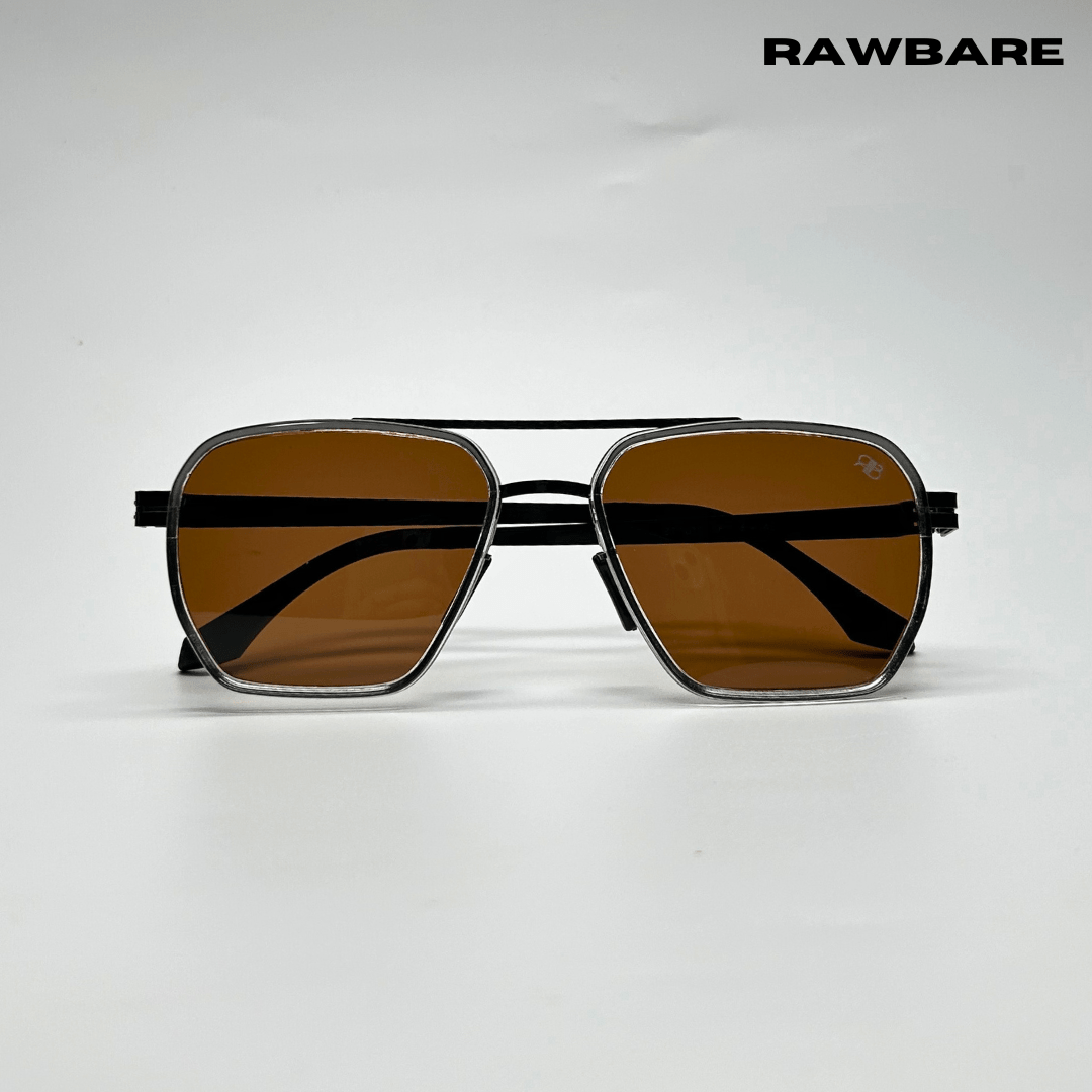 RawBare Polarized Feather Steel Shades - Clear Brown / RB2424 - RawBare