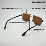 RawBare Polarized Feather Steel Shades - Clear Brown / RB2424 - RawBare