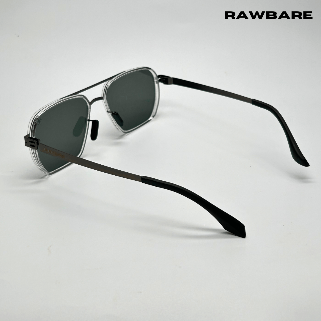 RawBare Polarized Feather Steel Shades - Clear Grey / RB2423 - RawBare