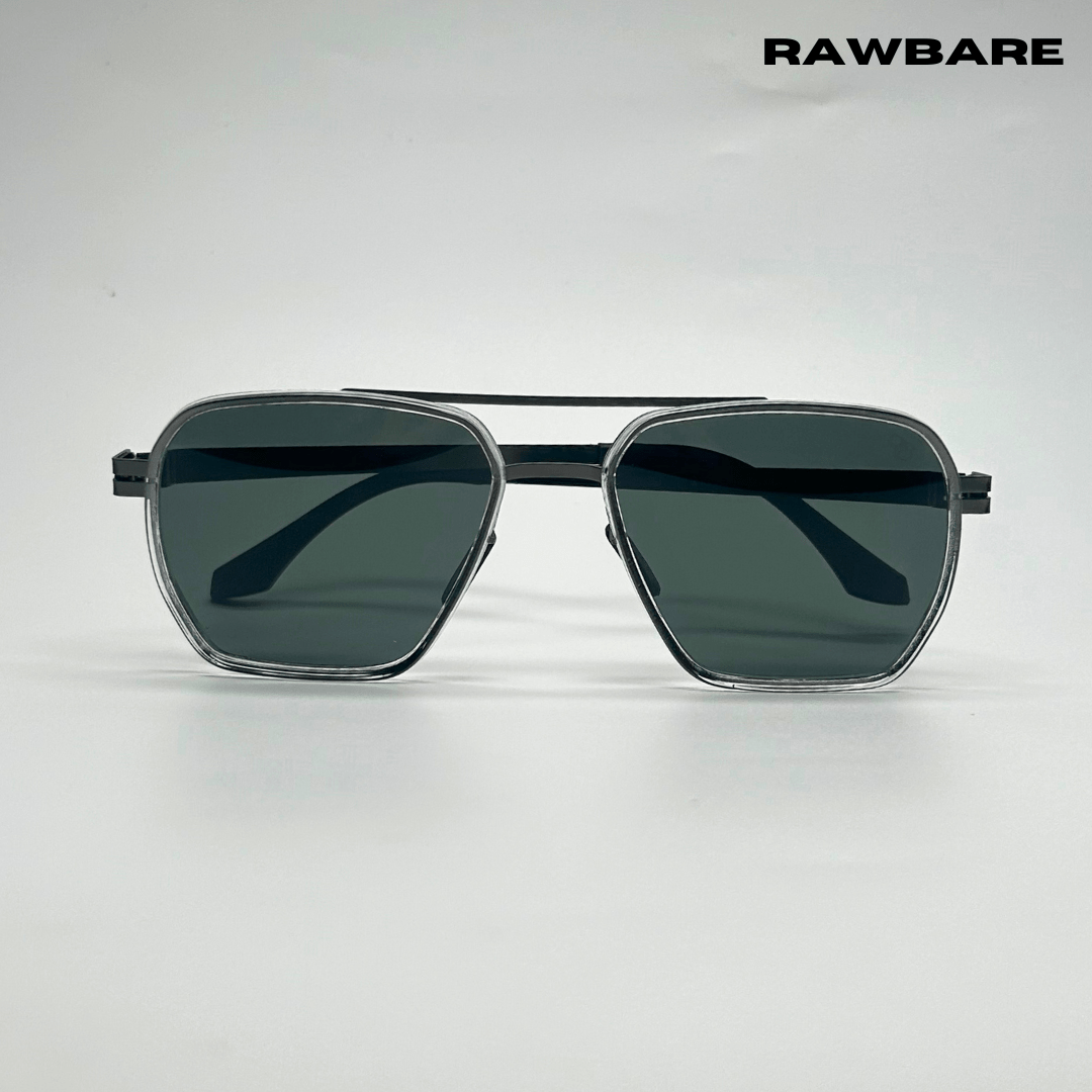 RawBare Polarized Feather Steel Shades - Clear Grey / RB2423 - RawBare