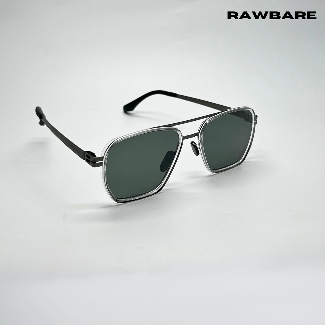 RawBare Polarized Feather Steel Shades - Clear Grey / RB2423 - RawBare