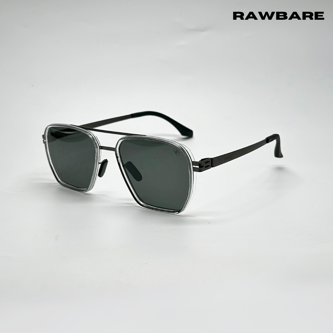 RawBare Polarized Feather Steel Shades - Clear Grey / RB2423 - RawBare