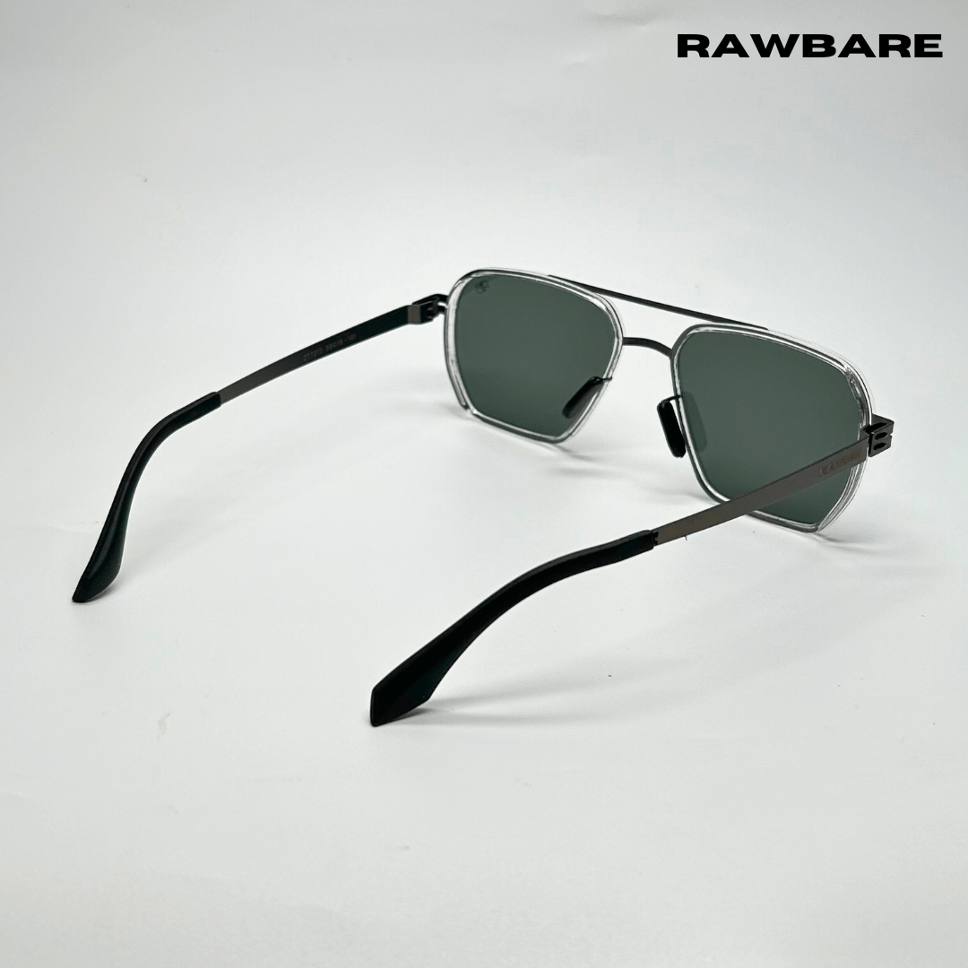 RawBare Polarized Feather Steel Shades - Clear Grey / RB2423 - RawBare