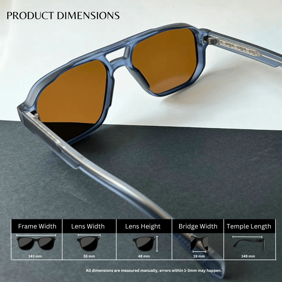 Rectangle Glare Sunglasses - Denim Walnut / RB2325 - RawBare