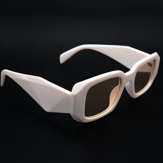 Beige Irregular Rectangle Sunglasses - RawBare
