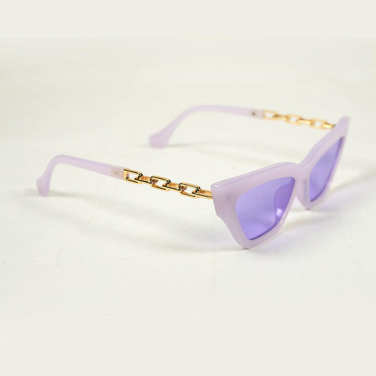 Lavender Chain Cateye Sunglasses - RawBare