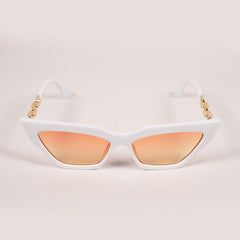 White Chain Cateye Sunglasses