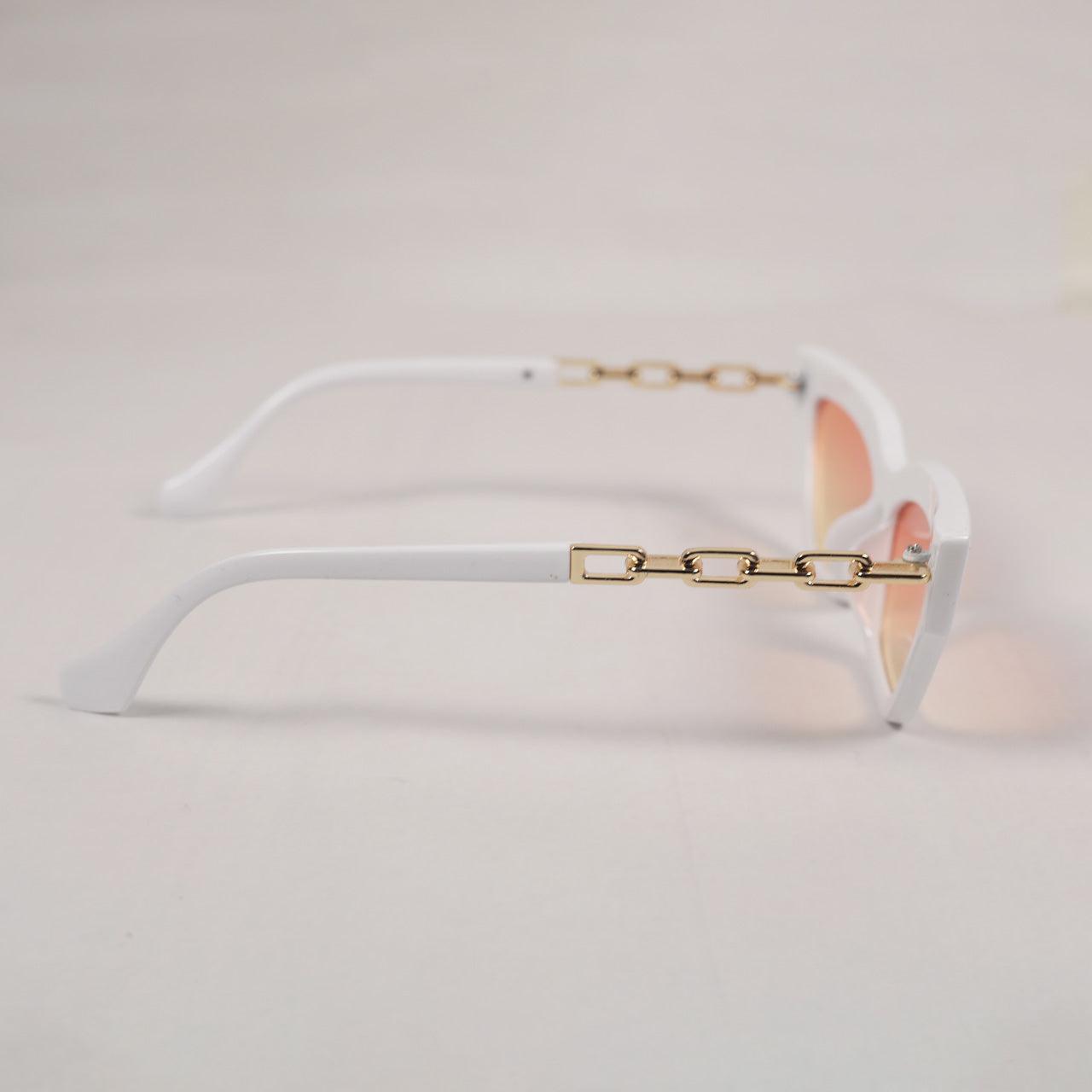 White Chain Cateye Sunglasses