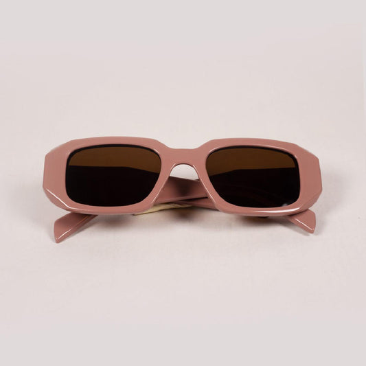 Pink Irregular Rectangle Sunglasses - RawBare