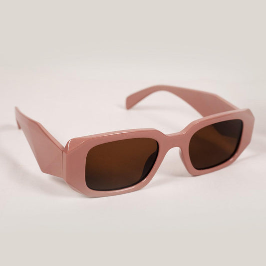 Pink Irregular Rectangle Sunglasses - RawBare