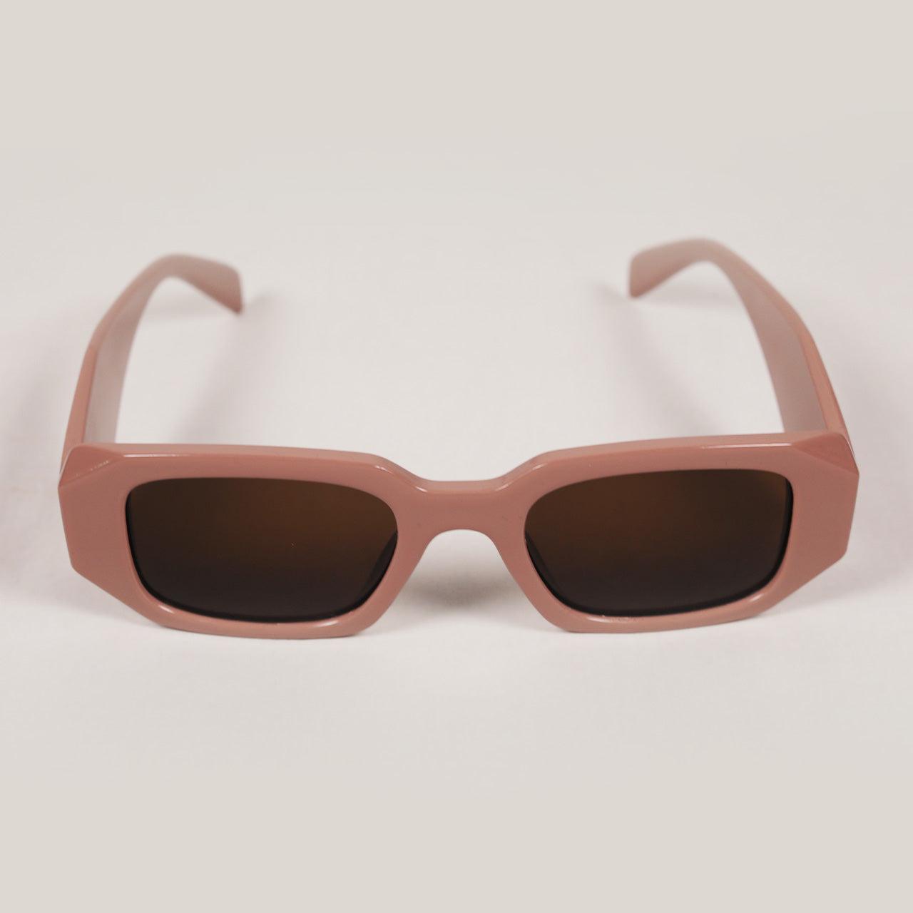 Pink Irregular Rectangle Sunglasses
