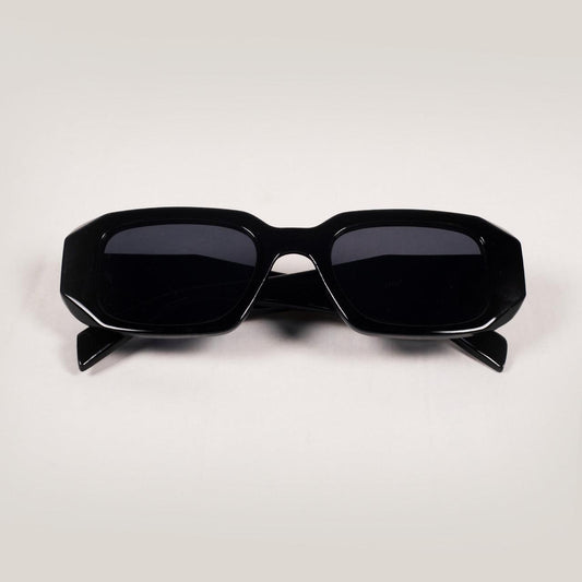 Black Irregular Rectangle Sunglasses - RawBare