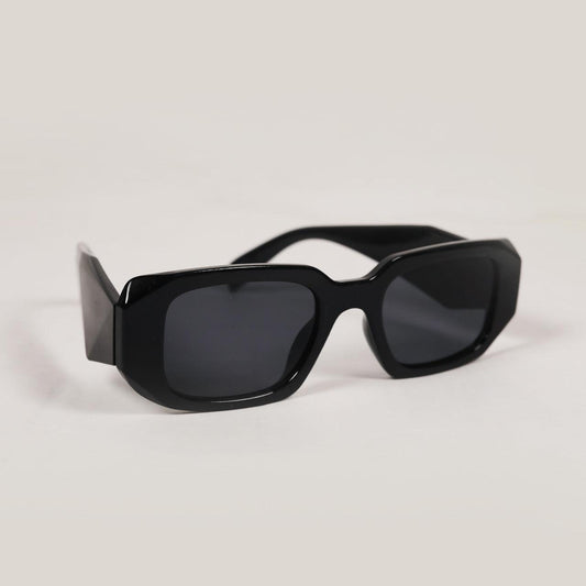 Black Irregular Rectangle Sunglasses - RawBare