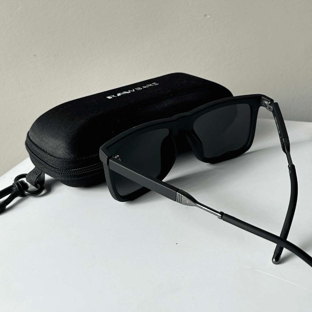 Matte black square sunglasses on sale