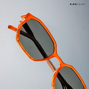 Tawi Gaze - Sunset Flame Angular Hexagon Sunglasses - RB2764