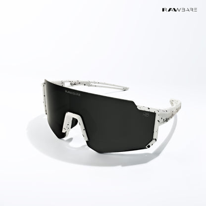 Turbo Sportline - White Black Polarized Wrap Around Sunglasses - RB2427