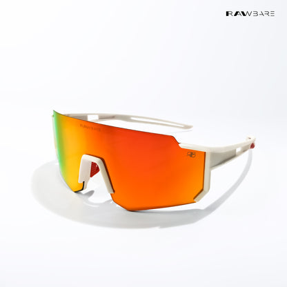 Turbo Sportline - White Orange Polarized Wrap Around Sunglasses - RB2441