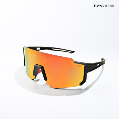 Turbo Sportline - Orange Black Polarized Wrap Around Sunglasses - RB2425