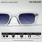 Vintage Cube Sunglasses - Transparent Grey / RB2404 - RawBare