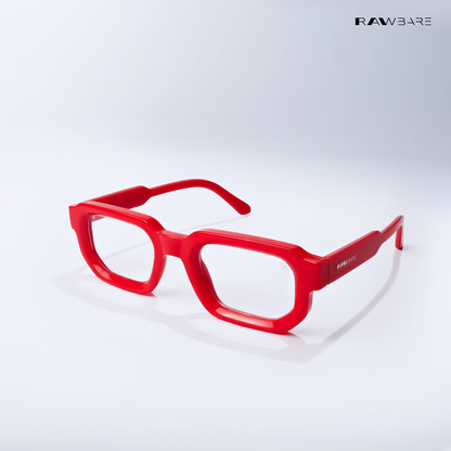 Vintage Cube - Red Rectangle Bluecut Eyewear - RB2508
