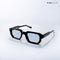 Vintage Cube 2.0 - Blue Black Semi Transparent Rectangle Sunglasses - RB2439