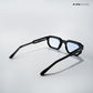 Vintage Cube 2.0 - Blue Black Semi Transparent Rectangle Sunglasses - RB2439