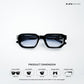 Vintage Cube 2.0 - Blue Black Semi Transparent Rectangle Sunglasses - RB2439