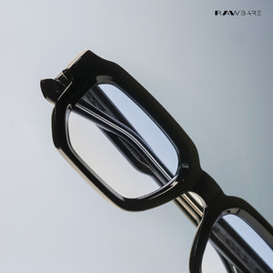 Vintage Cube 2.0 - Blue Black Semi Transparent Rectangle Sunglasses - RB2439