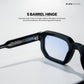 Vintage Cube 2.0 - Blue Black Semi Transparent Rectangle Sunglasses - RB2439